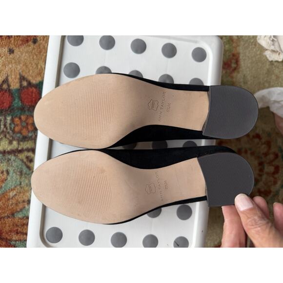 NWT Ann Taylor Lorene Black suede Pump animal print 2" Block Heel 6.5- 138$ - Picture 7 of 11